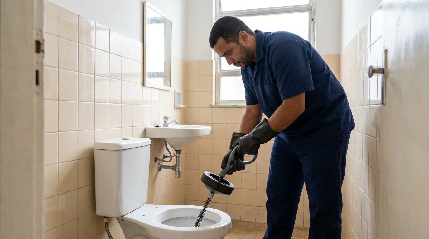 Desentupimento de vaso residencial em Ponta Grossa‑PR