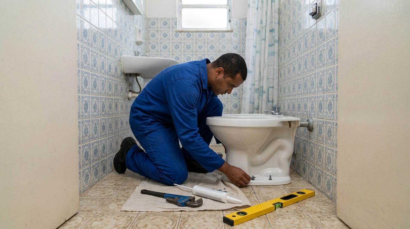 Instalação de vaso sanitário residencial em Ponta Grossa‑PR